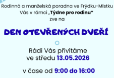 Srdečně Vás zveme na Den otevřených dveří do Frýdku-Místku